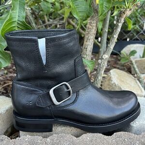 NEW FRYE "Veronica Bootie" Women's Oiled Leather Waterproof Boot (Black)